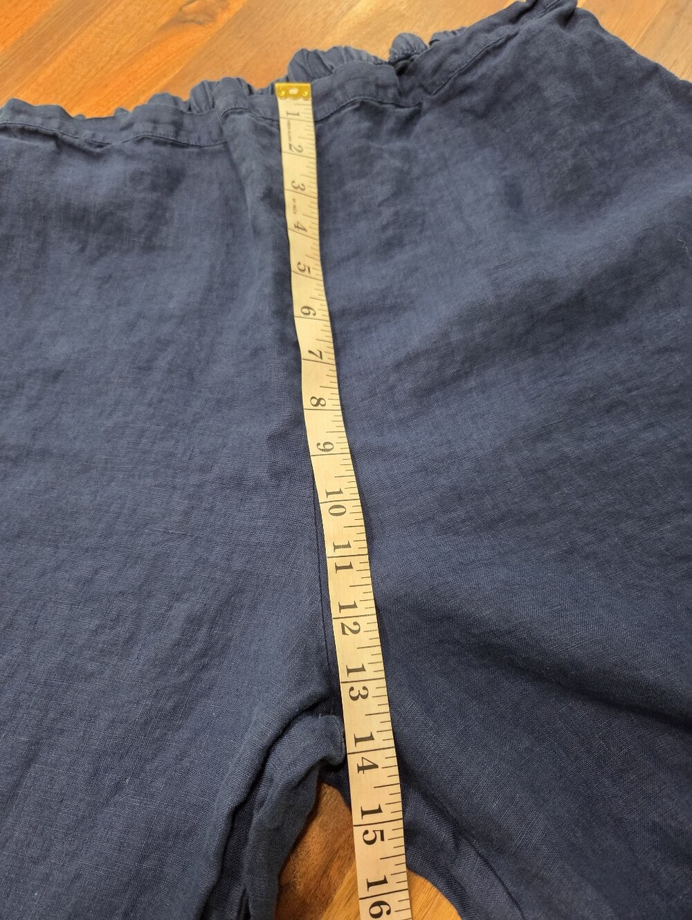 bryn Walker Navy Wide-Leg Linen Pants Made In USA  Elastic Waist - Picture 6 of 10